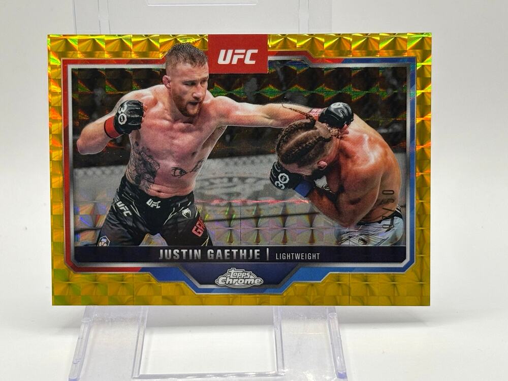 2025 Topps Chrome UFC Justin Gaethje Gold Geometric Refractor 7/50 SP